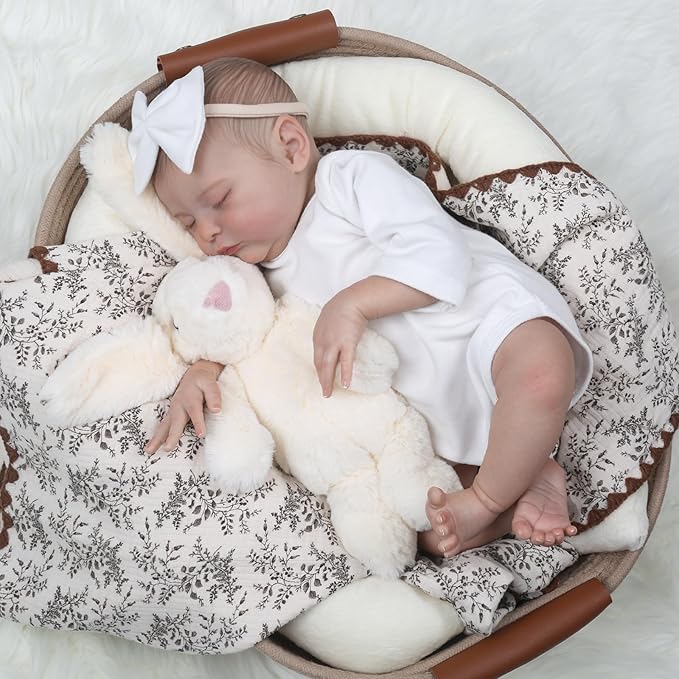 Reborn Baby Dolls - 20 Inch Lifelike Newborn Baby Doll, Realistic Baby Doll with Advanced Painted Veins, Look Real Sleeping Girl Baby with Soft Cloth Body for Kid Age 3+ Laura
