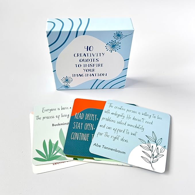 40 Creativity Quotes to Inspire Your Imagination – Creativity Cards – Daily Inspiration Cards with Famous Creative Quotes for Writers, Students & Teams