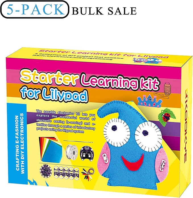 Lilypad Sewable Electronics Starter Kit Learning E-Textile Cuttable Electronics Kit (5)