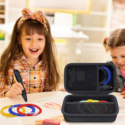 co2CREA Storage Organizer Case for 3D Printing Pen Set, Hard Case Compatible with SCRIB3D P1/Advanced, MYNT3D Super/Advanced, 3Doodler Start+/Flow/PRO and Filament Refill（Black Case）