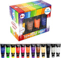 12PCS Washable Tempera Paint Set for Children (4 oz Each), Non-Toxic Kids Paint for Arts and Crafts, Kid Friendly, Kid Safe Finger Paint Set, Color, Craft, Create and Party
