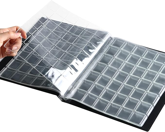 420 Pockets Coin Albums - 28x29 mm/1.1x1.1 inch Pocket Black Coin Book 10 Pages Coin Collection Holder Letter Size Coin Storage Book CS0242BK