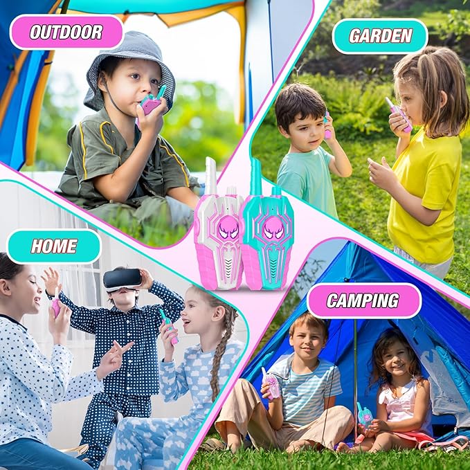 Cool Walkie Talkies for Girls Kids: Christmas Birthday Toys Gifts for 3 4 5 6 7 8 Year Old Girls Toys Ages 6-8 Kids Walkie Talkies 2 Pack Outdoor Stocking Stuffers Toy for 3-8 Year Old Girl Gift