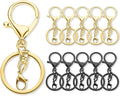 10 Pack a Set Metal Lobster Claw Clasps and Key Rings, Key Chain Accessories, Keychain Making kit for Keys, Art Crafts, Jewelry Making, Gold - Gunmetal