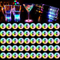 50 Pcs Light Up Coasters for Drinks, Colorful LED Coasters Sticker Lights, LED Bottle Lights for Liquor Bottles,Home Bar,Club,Party,Wedding Decor