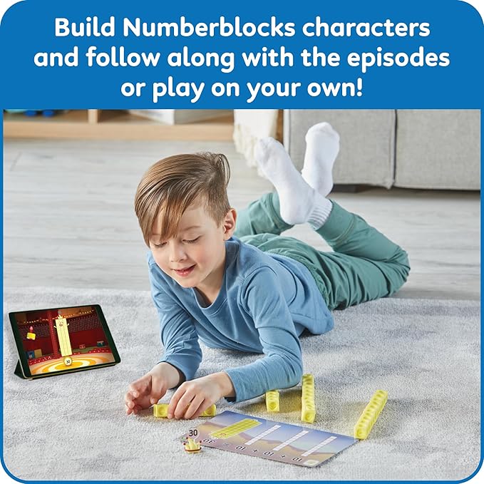 hand2mind MathLink Cubes Numberblocks 21-30 Activity Set, 20 Preschool Learning Activities, Counting Blocks, Linking Cubes, Educational Toys for Kids, Number Games, Math Manipulatives Kindergarten