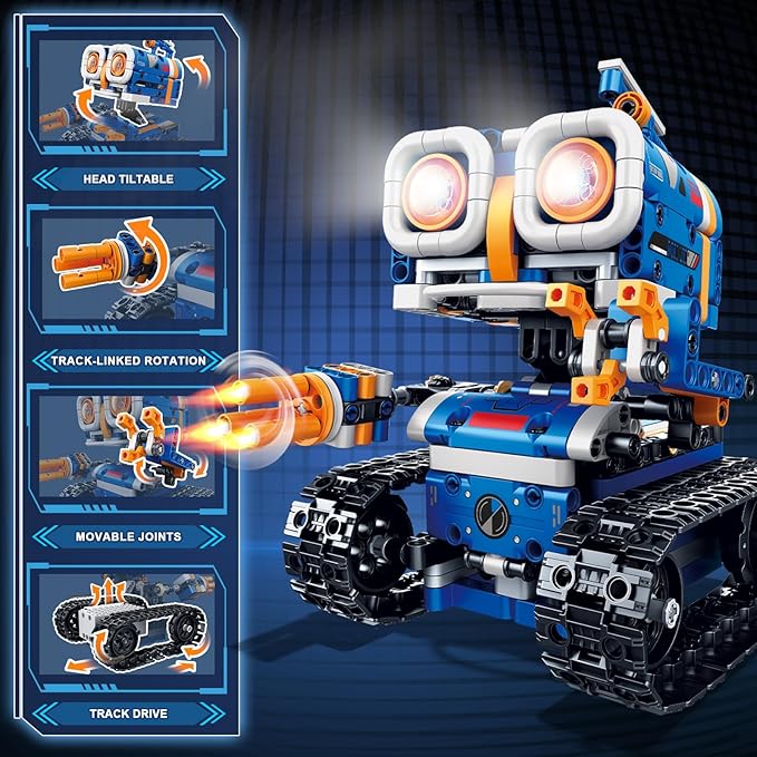 5in1 STEM Robot Building Kit, 560 PCS APP/Remote Control Mech RC Robotics for Kids Ages 8-12, Science Kit Coding Robots Toy Set, Birthday Gifts for Boys Age 8-14+