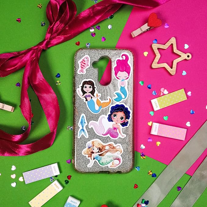 BulbaCraft Mermaid Stickers for Girls, Mermaid Decals for Laptop, Cups, Water Bottles, Gifts for Women & Men
