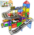 Magnetic Tiles - Road Set, Magnetic Building Blocks, Preschool Montessori Toys Gift for 3+ Year Old Boys and Girls, Sensory Travel Toys for Kids Aged 3-5 and 4-8, Ideas for Toddler with Autism