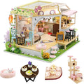 CUTEROOM DIY Miniature House Kit- Lovely Cats House, Tiny Dollhouse Wooden Furniture Kit, Mini DIY Craft Kits Creative Room for Christmas Decoration Family Friends