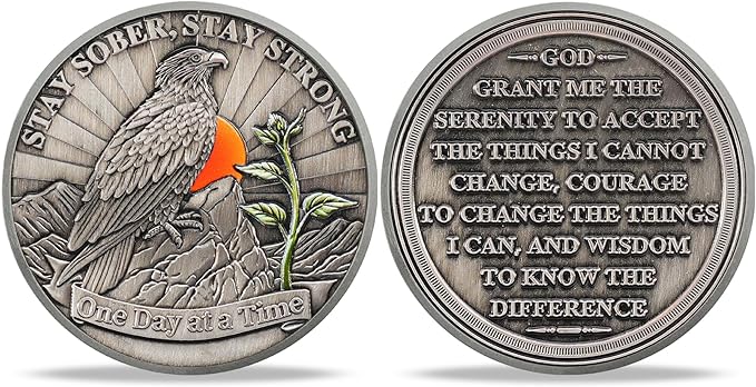 Hope Eagle Sobriety Coin Celebrating Recovery and Personal Growth with AA HA Chips and Medallions for Alcoholics Anonymous Ideal Sobriety Gifts for Women and Men