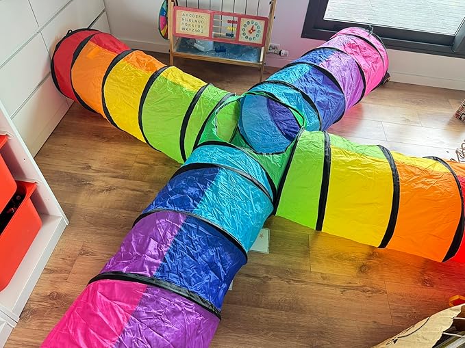 XXL Tunnel for Kids 98 in. | Tunnel Tent for Toddlers | 4X Play Tunnels for Children | Colorful Pop Up Crawl Tunnel | Collapsible Gift for Boy and Girl Indoor and Outdoor Game