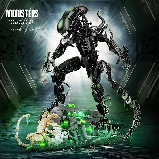 Xenomorph Action Figure Building Set Compatible with Lego Set for Adult Horror Gifts for Fans Birthday Christmas for Boys Girls Age 8-958 Pcs