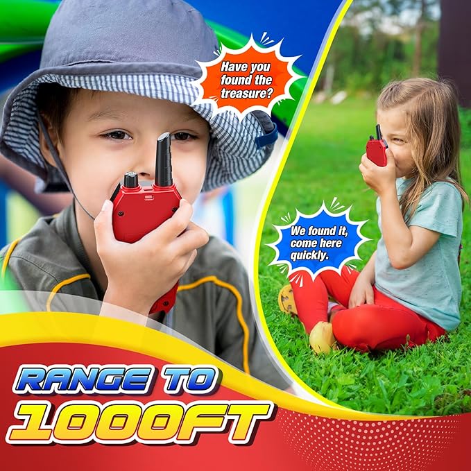 Kids Walkie Talkies for Boys: Toys Gifts for 3 4 5 6 7 8 Year Old Boys Kids Walkie Talkies 2 Pack Outdoor Hiking Toy Age 3-8 Year Old Boy Girl Christmas Birthday Gifts Ages 5-7 Stocking Stuffers