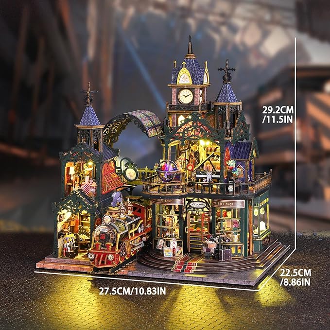 DIY Miniature Dollhouse Kit, Wooden Dollhouse Kit Miniature House Kit with LED Light,Creative Room Idea for Kids/Adults Magic House DIY Kits