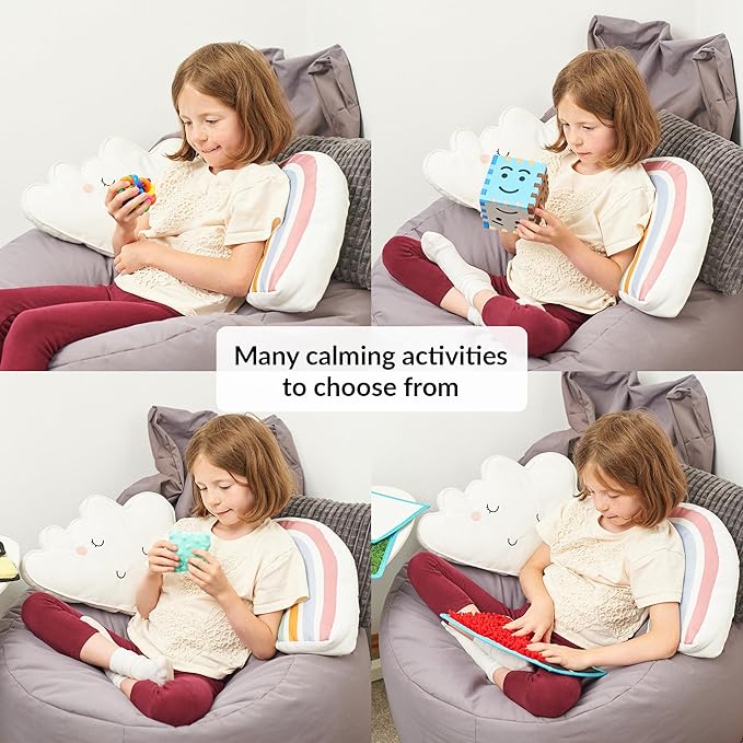 ODOXIA Calm Down Corner | Classroom and Special Education Must Haves | Calming Corner Items for Kids | Calming Corner Kit with Sensory Mats, Posters, Solutions Wall, Sensory Toys