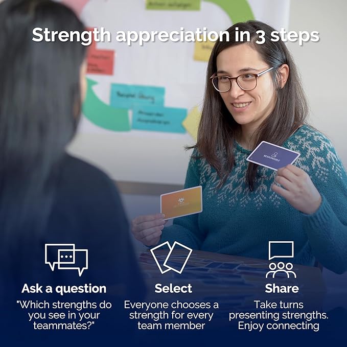 metaFox Stronger You | 52 strengths cards for coaching, therapy, workshops & team building | Sturdy coaching cards with strengths, icons & images, stable & compact format for multiple reuse