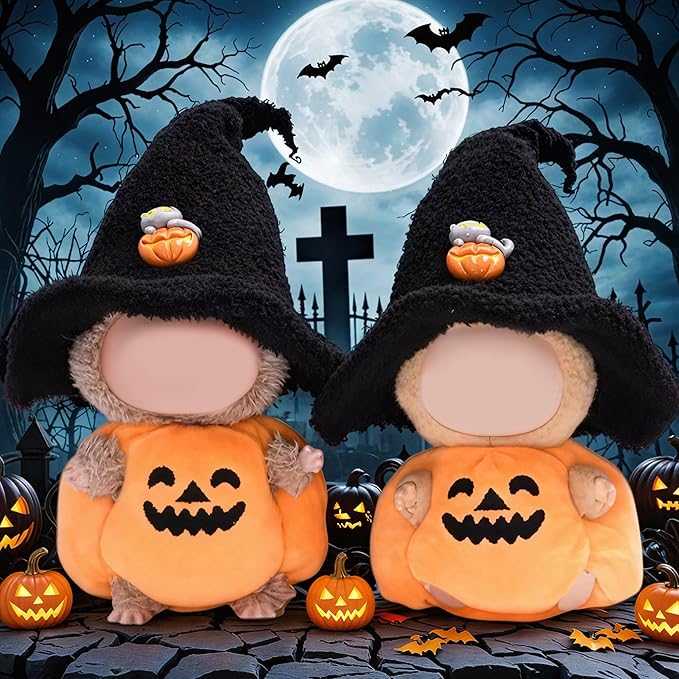 2025 New Halloween Doll Clothes, 2-Piece Clothes Outfit for Doll, Hat and Halloween Pumpkin Clothes Stylish Outfit for Spooky Costume Girls Boys Collectors (Pumpkin)