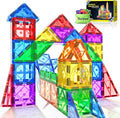 52PCS Magnetic Tiles Toys for 3 Year Old Boys and Girls Magnetic Building Blocks STEM Learning Toys Sensory Montessori Toys for Toddlers Kids