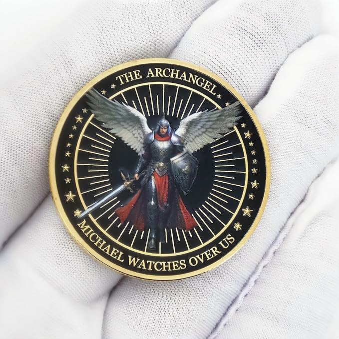 The Archangel Michael Challenge Coin Religious Coins Christian Coin Collectors Gifts (Single Coin)
