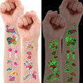 96 PCS Funny-Flamingo Glow In The Dark Pre-Cut Temporary Sticker Summer Tropical Hawaiian Luau Birthday Supplies Gifts Girls Boys Baby Showers Prizes Cute School Reward Themed (Luminous)