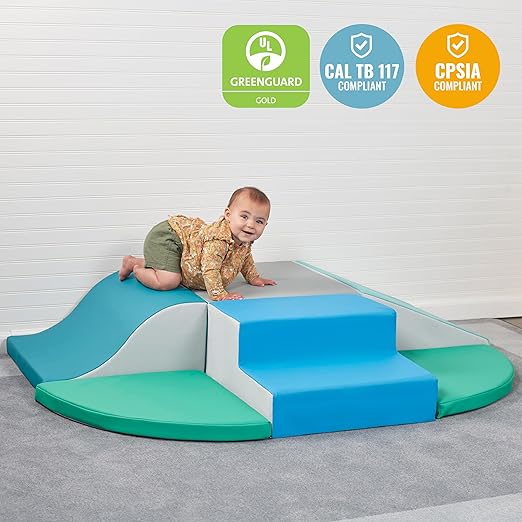 ECR4Kids SoftZone Little Me Wall Climb and Slide, Beginner Playset, Contemporary