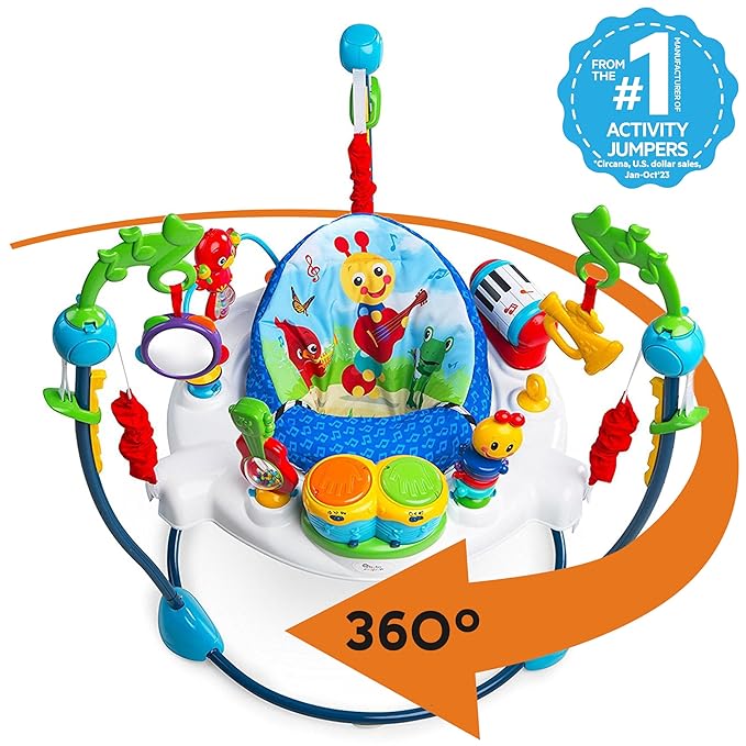 Baby Einstein Neighborhood Symphony Activity Jumper Infant Entertainer with Lights and Melodies, Age 6 months +, Max weight 25 lbs., Unisex