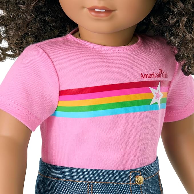 American Girl, Truly Me 18-inch Doll #132 with Hazel Eyes, Curly Dark-Brown Hair, Tan Skin, for Ages 6+