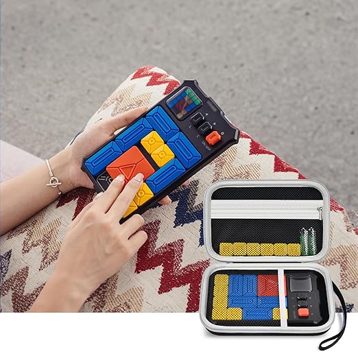 casmilee Case Compatible with Giiker Super Slide Brain Games, Brain Teaser Puzzles Organizer Storage Bag, Flow Slider Puzzle Game Holder (Black)