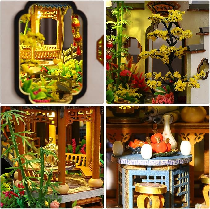 Miniature Dollhouse Kits, Tiny House Kit and Light, Doll House Kits for Adults to Building, Unique Gift for Birthday Christmas Day, YaYun