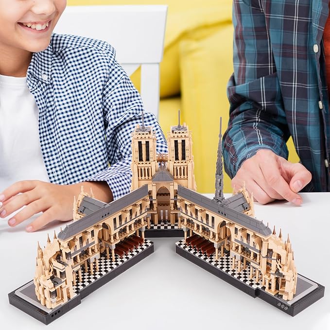 Architecture Notre-Dame de Paris Model Building Block Set, Openable Architecture Model Micro Building Kit Collection Building Toy