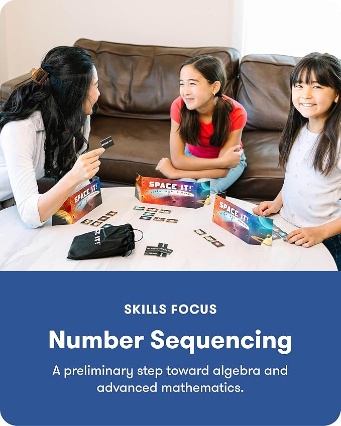 SimplyFun Space It! - Educational Kids’ Game - Math Game for Kids Focused on Skip Sequencing - 2-5 Players, Ages 8 & Up