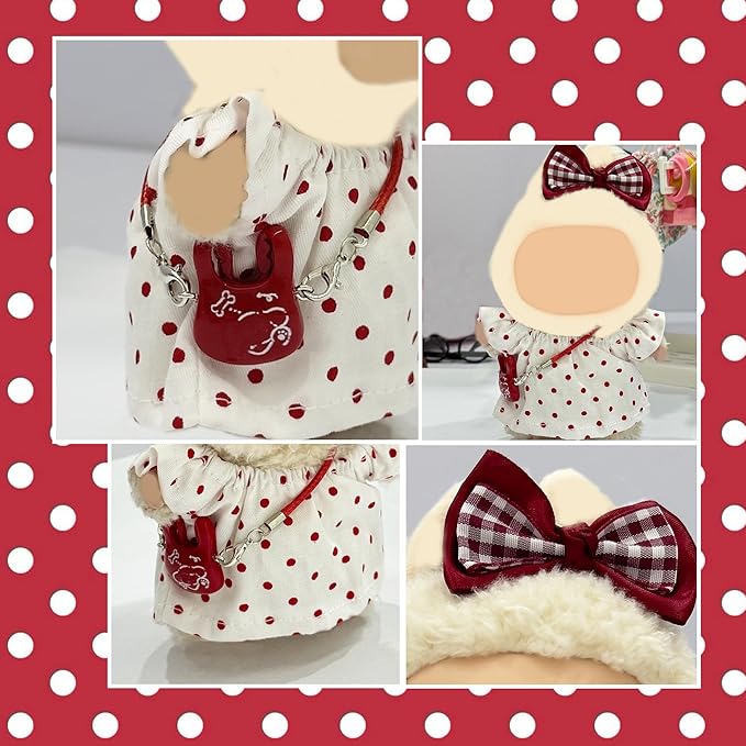 17cm Doll Clothes, Cute Dolls Dress, 3 Piece Set Bow Clip Clothing, Stylish Adorable Dolls Clothes Accessories (No Doll)