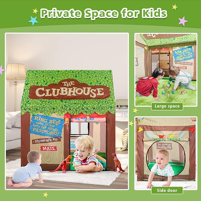 SweHouse Kids Play Tents Indoor: Cute Playhouse Tent for Kids with Padded Play Mat - Toddler Play Tents Boys Fort Play Area Decorations for Birthday