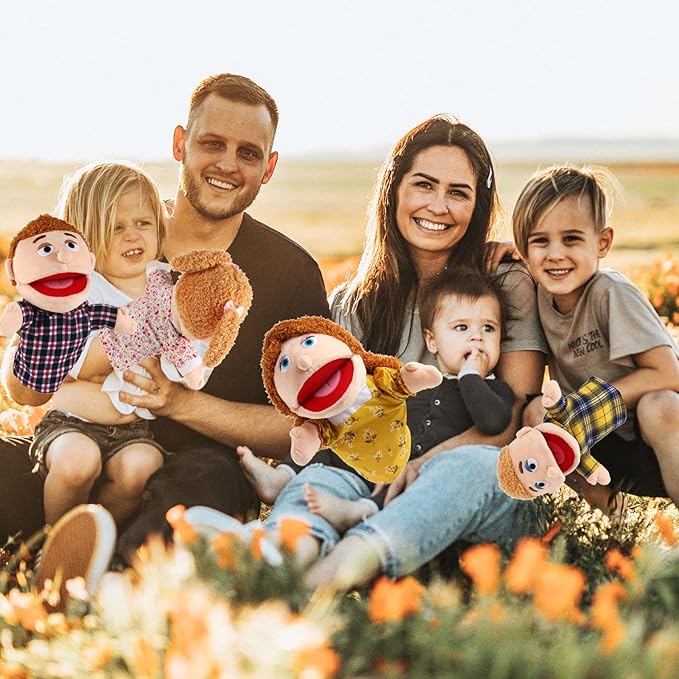 1 Pcs Family Hand Puppets 12 Inch Grandparents, Mom & Dad, Brother & Sister Plush Hand Puppet Toys Role-Play Toy Puppets for Kids Storytelling Imaginative Pretend Play Teaching Preschool(Grandmother)