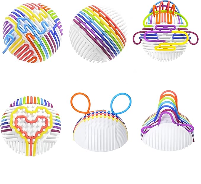 Sensory Activity Board Fidget Toy - Sensory Activity Ball Autism ADHD Toys for Kids - Anxiety Relief, Enhances Focus, Occupational Therapy, Quiet Toys with 16 Silicone Strips (Color Box Packing)
