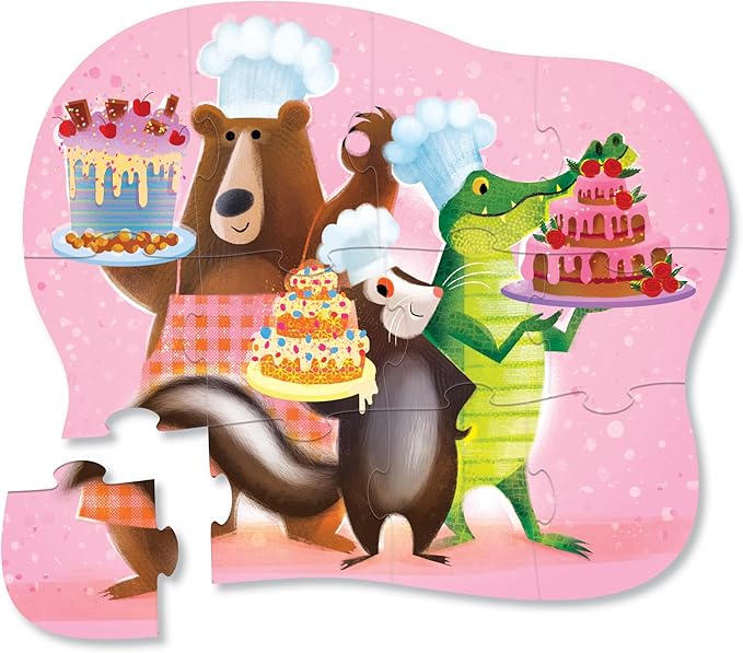 Crocodile Creek Pre-School Jigsaw Puzzle, 12 Piece for Kids 2 Years and Up, Heavy-Duty Square Box for Storage, Finished Puzzle Size 12 x 19 inches, Sweet Treats