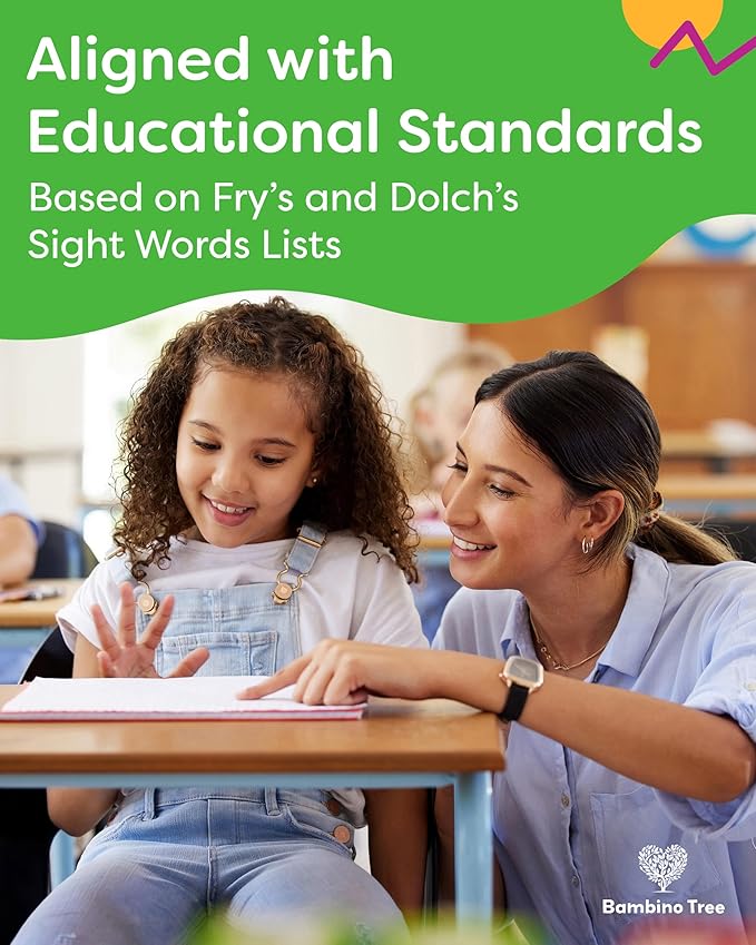 Sight Words Flash Cards 1st Grade - 120 High Frequency Words from Dolch's and Fry's Lists for 6-7 Years