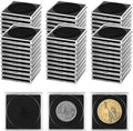 80 Pcs Adjustable Acrylic Coin Collection Cases with Sponges, Coin Snap Holder, Silver Dollar Protection Cases for Collectors, Coin Dollar Collection Supplies for Small to Medium Coins (16mm-36mm)