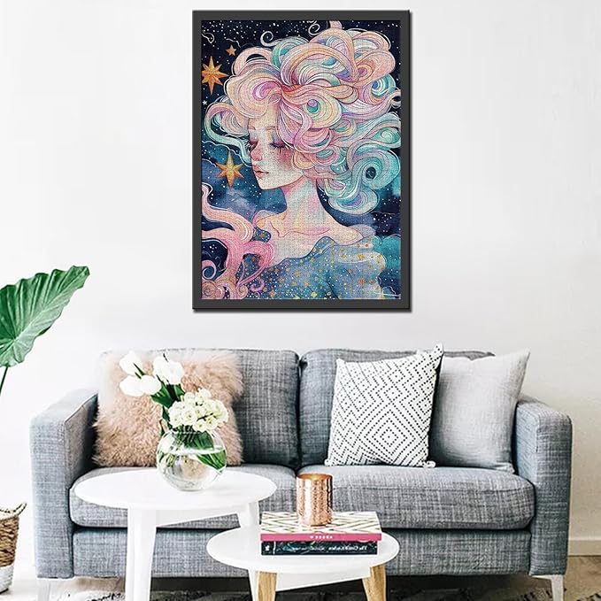 Tucocoo 1000 Piece Jigsaw Puzzles for Adults Fantasy Woman Painting Jigsaw Puzzle Celestial Goddess 1000 Pieces Puzzles for Challenging Family Activity Game Night Sky Stars Art DIY Puzzle Wall Decor