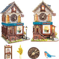 Roroom DIY Miniature Doll House with Furniture Dollhouse Kit for Adults and Teens,Booknook Tiny House Bookshelf Decor Mini 3D Wooden Puzzle, Gifts for Family, Friends (SQ61-cuckoo House)