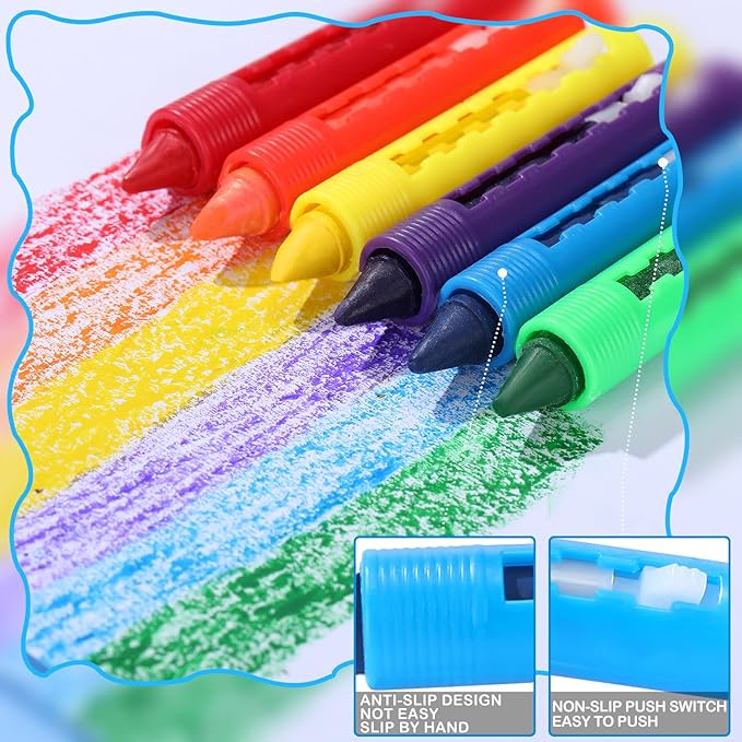 Epakh 24 Pieces Washable Crayons for Toddlers and Kids Easy Clean Colorful Crayons Shower Markers Toys Paint Art Supplies