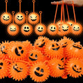Sotiff 60 Pcs LED Halloween Pumpkin Stress Bouncy Light up Balls Spiky Squeaky Rubber Sensory Ball for Halloween Holiday Decors Gift Bag Stuffers Party Favor Fillers