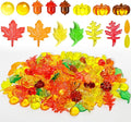 Draupnir Fall vase Filler,162 Pcs Sensory bin Filler Acrylic Pumpkin Leaves Acorn Gems Corn Fall Sensory bin Items for Thanksgiving Home Table Scatters Decoration Thanksgiving Craft Vase Fillers