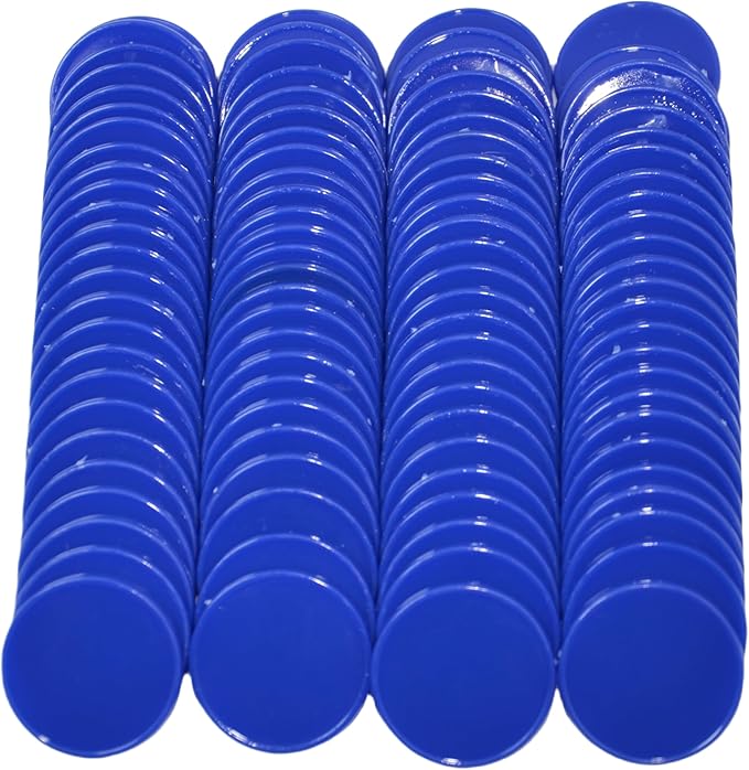 Smartdealspro Set of 100 25MM/1 Inch Opaque Plastic Learning Counting Counters Poker Chips with Storage Box (Blue)