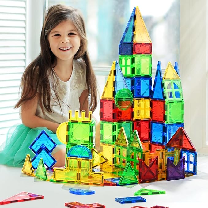 MAGBLOCK Magnetic Blocks - Magnetic Tiles Toys for Toddlers Kids Magnet Building Blocks Preschool Magnet Set for Boys and Girls Stem Toys 70 Pieces