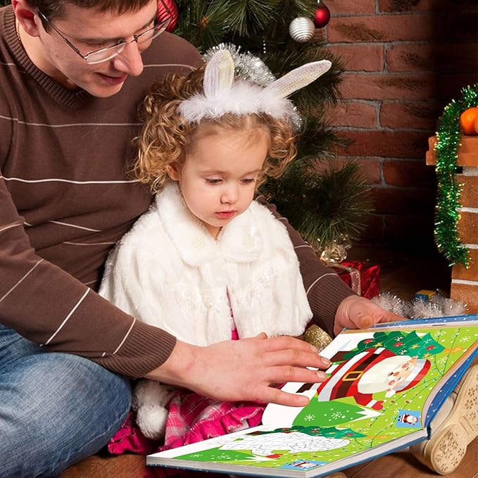 TBEEJ 2PCS Christmas’s Day Crafts for Kids Ages 4-8 Sticker Paint Books Gift Party Create 20 Pictures（Sticker Sheets are Separate）