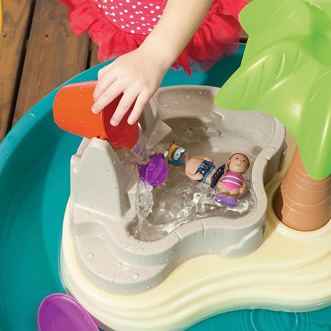 Step2 Splish Splash Seas Water Table, Kids Water Table Activity Sensory Playset, Summer Outdoor Toys, 9 Piece Water Toy Accessories, For Toddlers 1.5+ Years Old, Blue & Purple