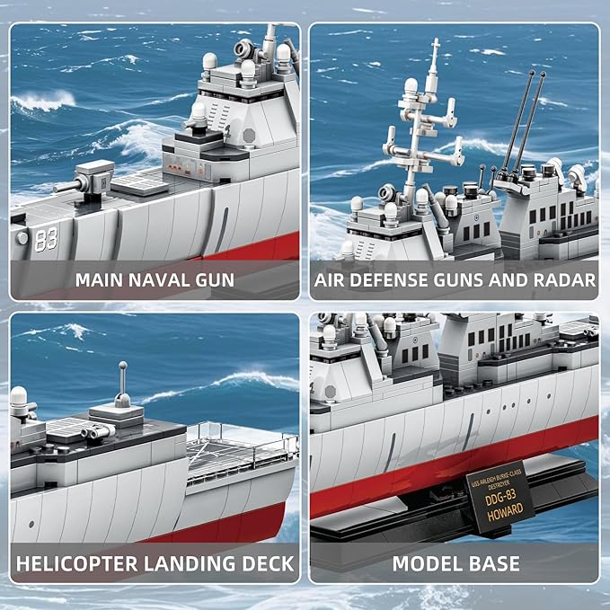 Navy Destroyer Building Set, A Gift Compatible with Lego Sets for Boys 8-14 & Adults, Perfect for Military Enthusiasts and Builders Alike (600pcs)