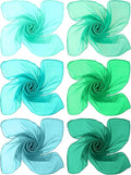 Boao 6 Pieces Chiffon Scarf 1950s Square Neck Head Scarfs Vintage Soft Polyester for Women Lady